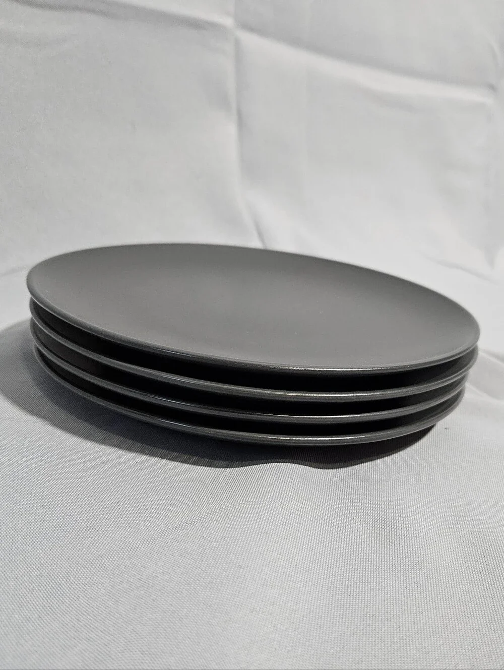 Ikea of Sweden 12011 Solid Black Matte Round Stoneware 8